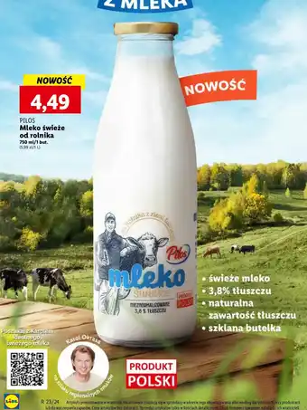 Lidl Mleko prosto od rolnika Pilos oferta