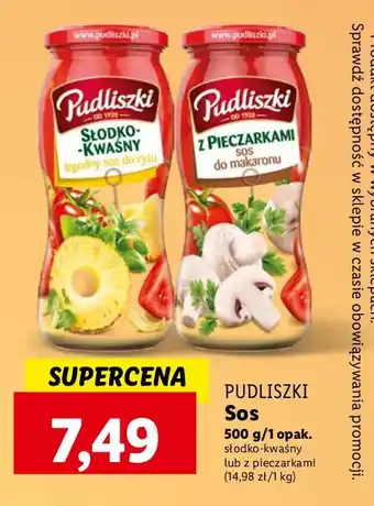 Lidl Sos słodko-kwaśny łagodny do ryżu Pudliszki oferta
