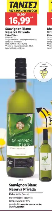 Lidl Wino Deluxe Sauvignon Blanc Reserva Privada oferta