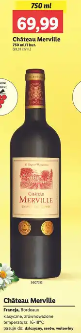 Lidl Wino Chateau Merville Saint Estephe oferta