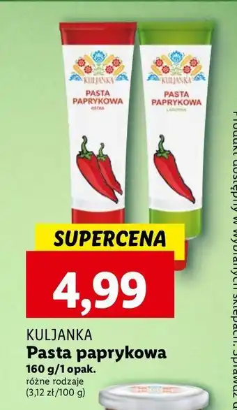 Lidl Pasta paprykowa ostra Kuljanka oferta