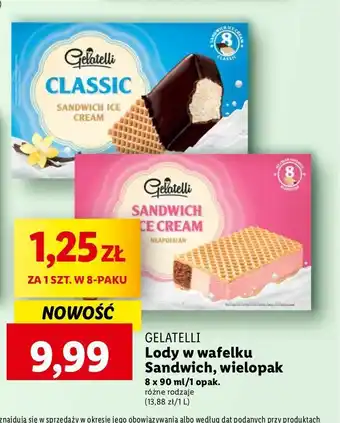 Lidl Lody sandwich classic Gelatelli oferta
