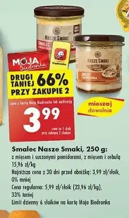 Biedronka Smalec z mięsem i suszonymi pomidorami Nasze smaki oferta