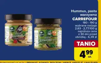 Carrefour Pasta szpinakowa z grillowanym bakłażanem Carrefour veggie oferta