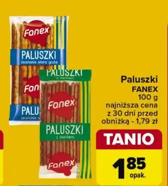 Carrefour Paluszki żerańskie słone Fanex oferta