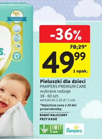 Intermarche Pieluszki dla dzieci PAMPERS PREMIUM CARE 38-60 szt. oferta