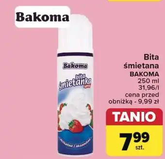 Carrefour Bita śmietana w sprayu Bakoma Śmietanka oferta