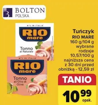 Carrefour Tuńczyk w sosie własnym Rio Mare oferta