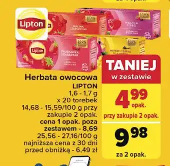 Carrefour Herbata truskawka rabarbar Lipton oferta