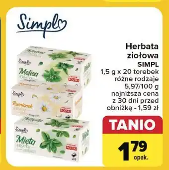 Carrefour Herbatka mięta Simpl oferta