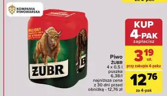 Carrefour Piwo Żubr 1768 oferta