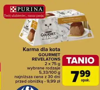 Carrefour Karma dla kota mus z kurczakiem Purina Gourmet Revelations oferta