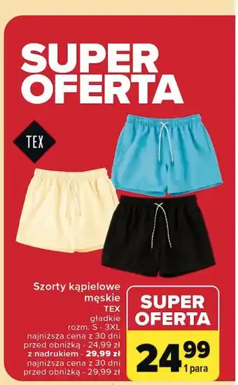 Carrefour Szorty kąpielowe męskie s-3xl Tex oferta
