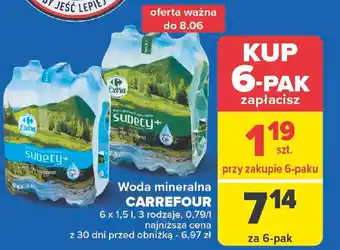 Carrefour Woda mineralna CARREFOUR 6x1,5l oferta