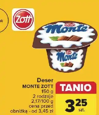 Carrefour Deser mleczno-czekoladowy z orzechami Zott Monte oferta