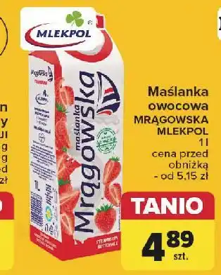Carrefour Maślanka truskawkowa Mrągowska oferta