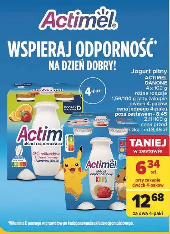 Carrefour Jogurt kids truskawka i banan Danone Actimel oferta