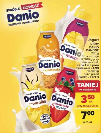 Carrefour Jogurt pitny mango Danone Danio oferta
