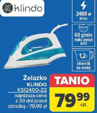 Carrefour Żelazko KLINDO KSI2400-22 oferta