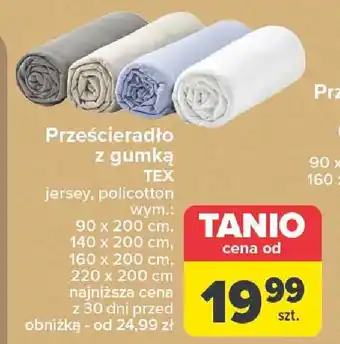 Carrefour Prześcieradło z gumką TEX oferta