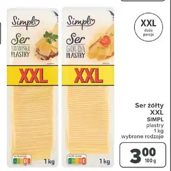 Carrefour Ser żółty XXL SIMPL 100g oferta