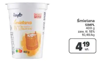 Carrefour Śmietana SIMPL 400g oferta