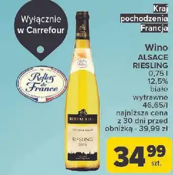 Carrefour Wino wytrawne Alsace Riesling oferta