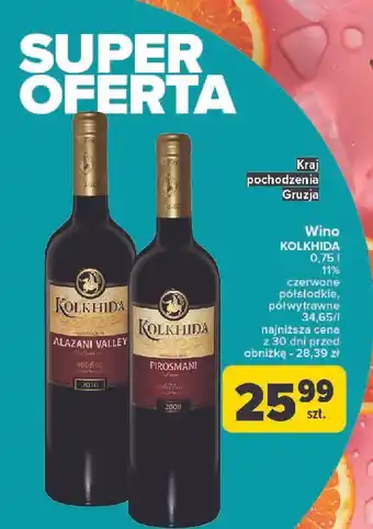 Carrefour Wino Kolkhida Alazani Valley Red Semi Sweet oferta