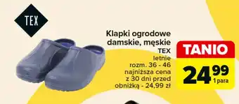 Carrefour Klapki ogrodowe męskie rozm. 36-46 Tex oferta