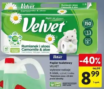 Intermarche Papier toaletowy rumianek & aloes Velvet oferta