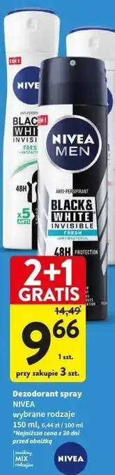 Intermarche Antyperspirant clear Nivea Invisible Black & White oferta