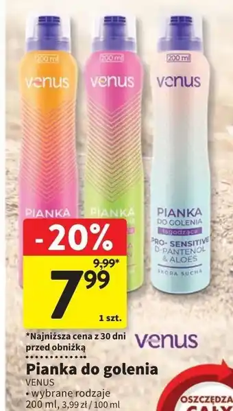 Intermarche Pianka do golenia nawilżająca Venus oferta