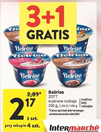 Intermarche Ryż na mleku malinowy Zott Belriso oferta