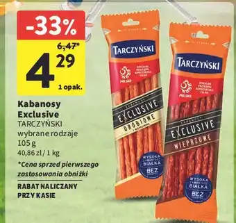 Intermarche Kabanosy drobiowe Tarczyński Exclusive oferta