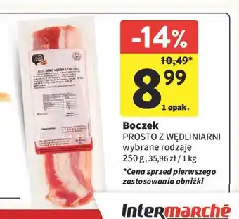 Intermarche Boczek plastry Intermarche Prosto Z Wędliniarni oferta