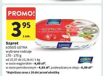 Intermarche Szprot w sosie pomidorowym Łosoś Ustka oferta