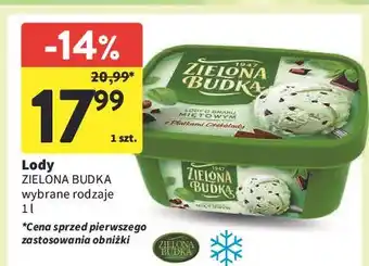 Intermarche Lody miętowe z płatkami czekolady Zielona Budka oferta