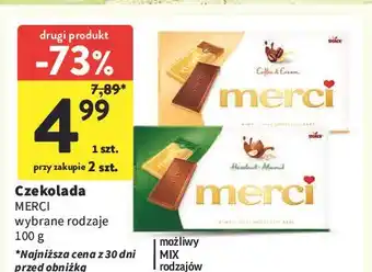 Intermarche Czekolada kawowo-śmietankowa Storck Merci oferta