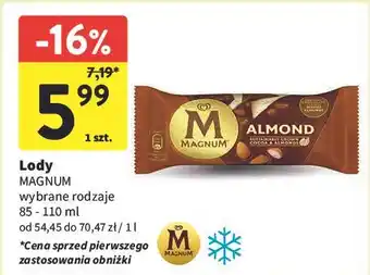 Intermarche Lód almond Algida Magnum oferta