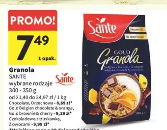 Intermarche Granola czekoladowa Sante oferta