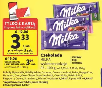 Intermarche Czekolada biała Milka Bubbly oferta