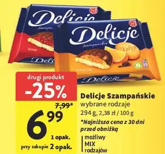 Intermarche Ciastka z galaretką pomarańczową Delicje Szampańskie oferta