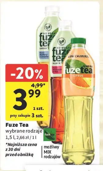 Intermarche Napój green tea watermelon & mint Fuzetea oferta