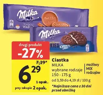 Intermarche Wafelki w czekoladzie Milka Choco Wafer oferta