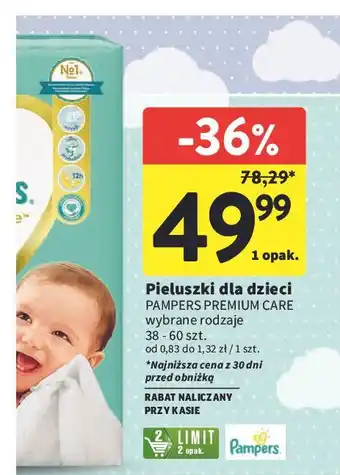 Intermarche Pieluszki dla dzieci junior 5 Pampers Premium Care oferta