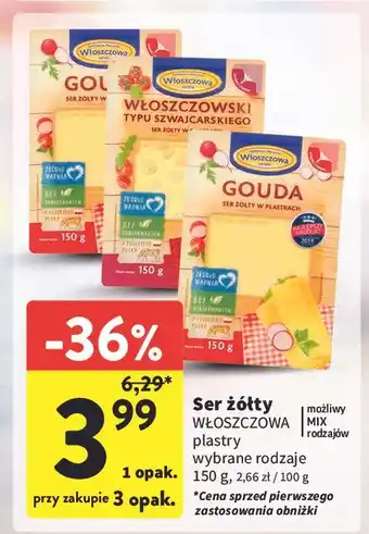 Intermarche Ser włoszczowski typu szwajcarskiego Włoszczowa oferta