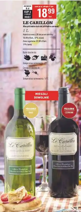 Biedronka Wino Le Carillon White Medium Sweet oferta