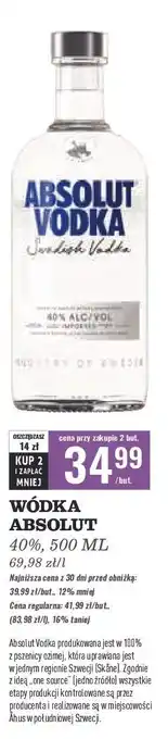 Biedronka Wódka Absolut Vodka oferta