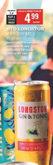 Biedronka Drink gin & tonic Longston oferta