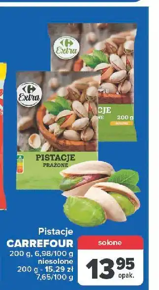 Carrefour Pistacje prażone solone Carrefour oferta